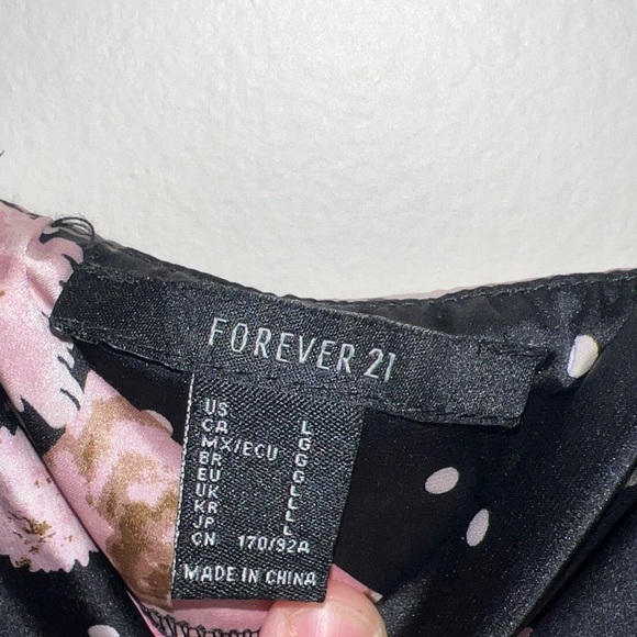 Forever 21 Floral Patchwork Midi Dress - Black, Pink, Cream - Picture 7 of 8